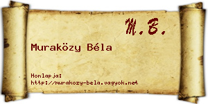 Muraközy Béla névjegykártya